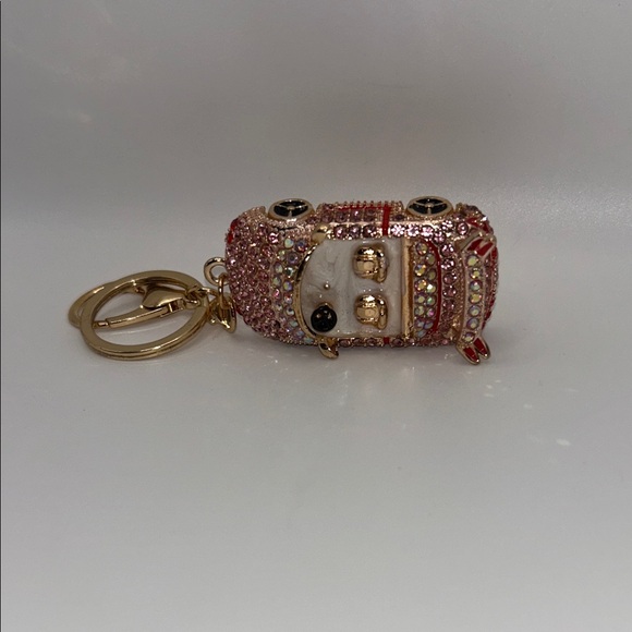 Gold and Pink Rhinestone Car Keychain - Picture 2 of 6
